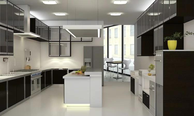 DRR Interiors modular kitchen featuring ergonomic design, built-in appliances, and contemporary look